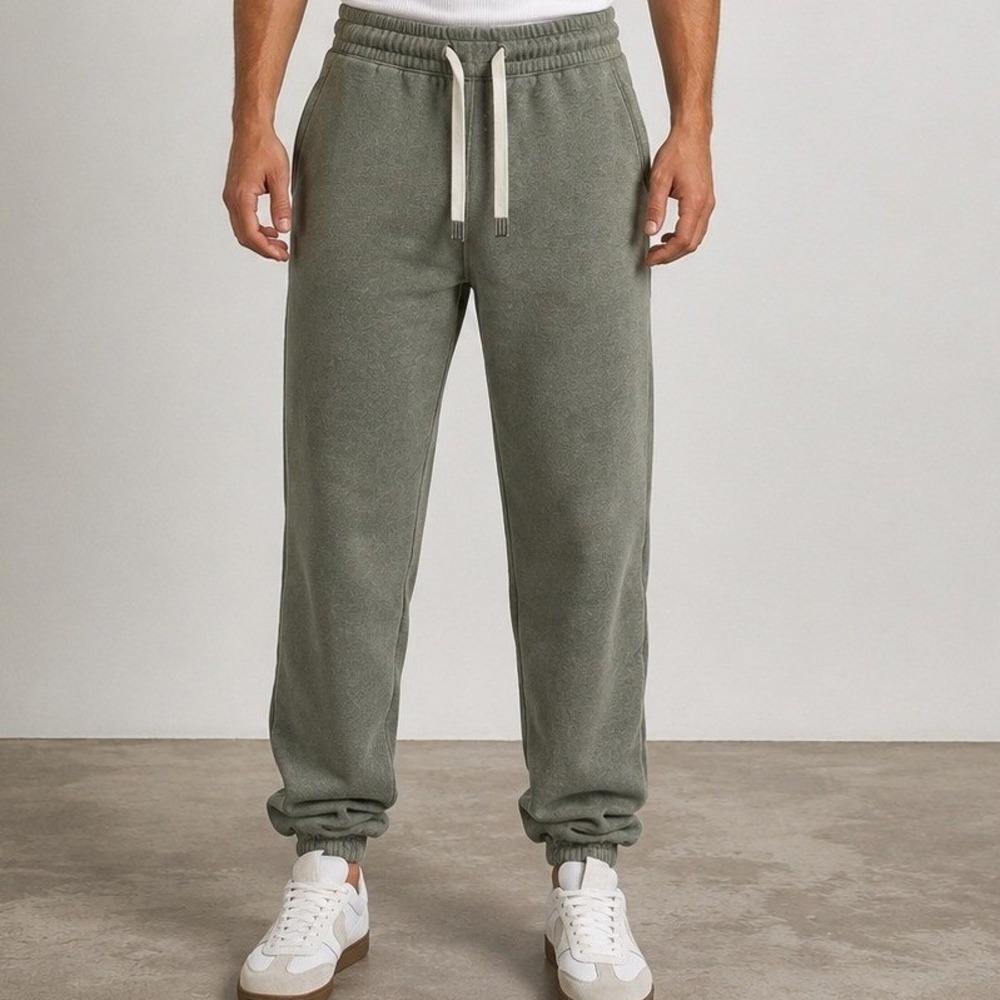 Talentless Mens Washed Sage Green Heavyweight Jogger Sweatpants S Gym Streetwear